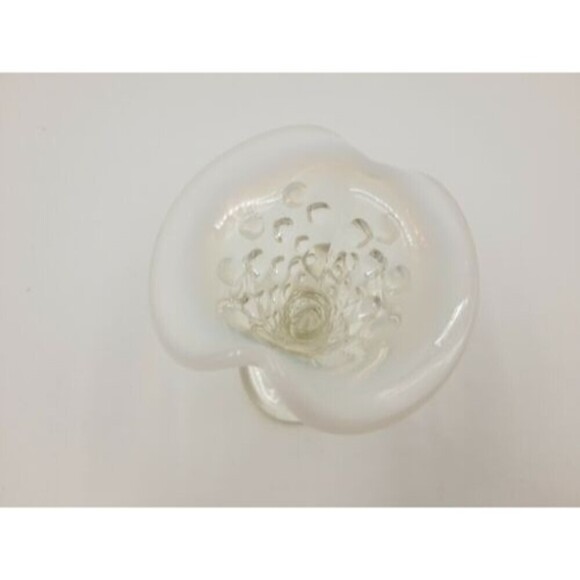 Fenton Cornucopia Hobnail Style White Opalescent Glass Small Horn Vase Art Glass - Picture 7 of 8